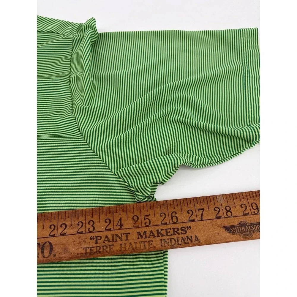 Adidas Climalite Golf Polo, Green Stripes, Casual Wear, Men's Size XL